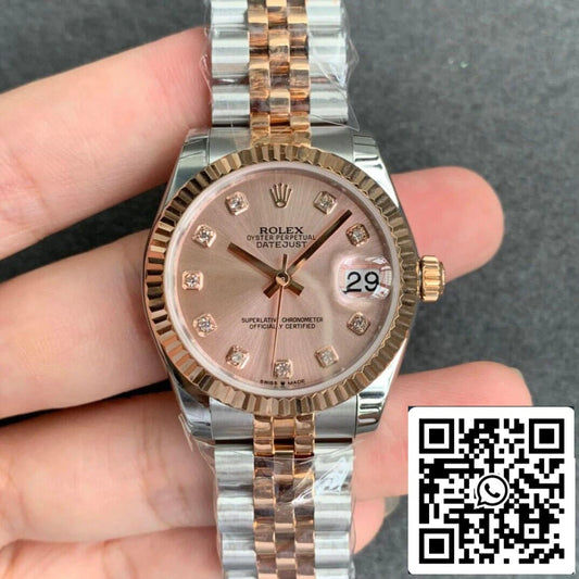 Rolex Datejust M278271-0024 1:1 Mejor Edición GS Factory Esfera de Oro Rosa