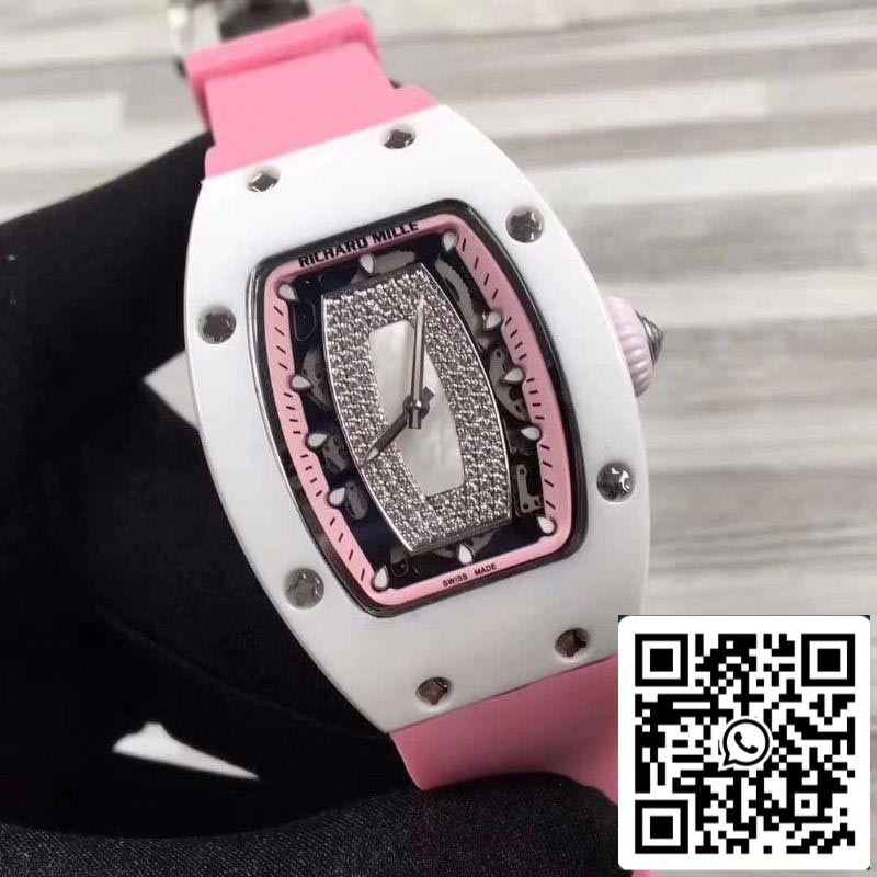 Richard Mille RM07 1:1 Mejor Edición Suizo ETA6T51 Esfera Roja con Diamantes