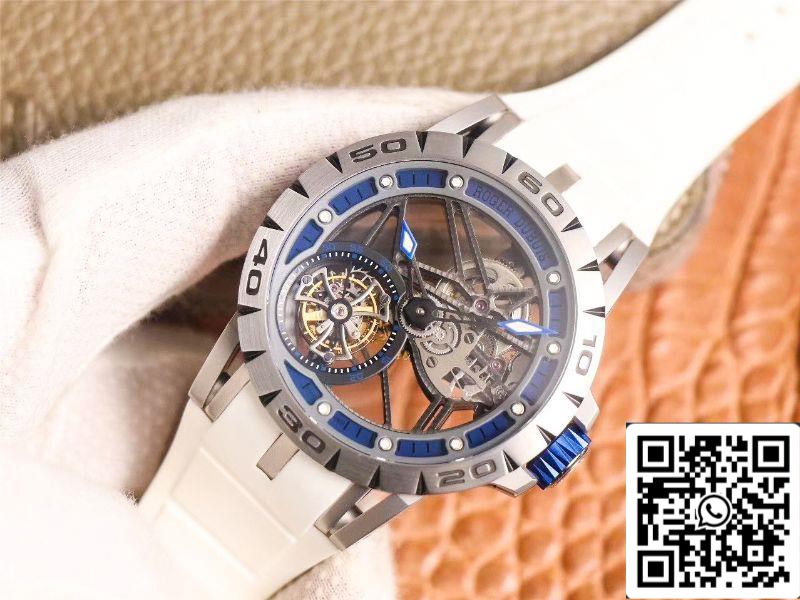 Roger Dubuis Excalibur RDDBEX0622 Tourbillon JB Factory 1:1 Best Edition Blue Hollow Dial Swiss RD505SQ