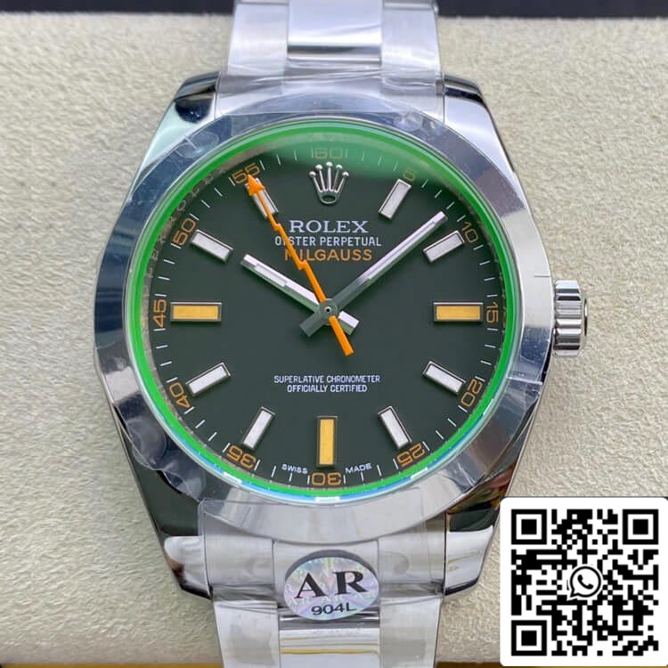 Rolex Milgauss 116400GV AR Factory 1:1 Best Edition svizzero ETA3131 quadrante nero