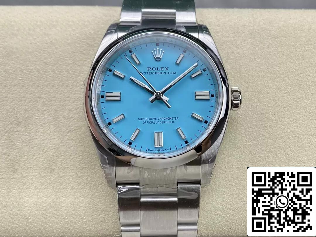 Rolex Oyster Perpetual M126000-0006 36MM 1:1 Mejor edición VS Factory Esfera azul turquesa