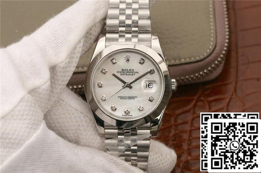 Rolex Datejust M126300 1:1 Best Edition EW Factory quadrante bianco fritillary