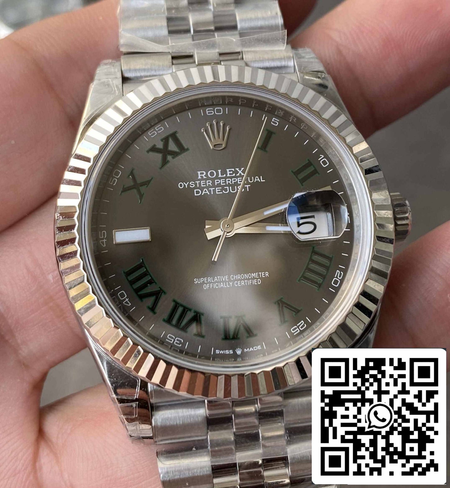 Rolex Datejust M126334-0022 41MM 1:1 Best Edition VS quadrante verde di fabbrica