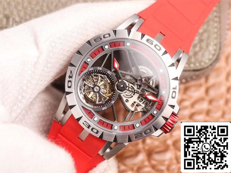 Roger Dubuis Excalibur Spider RDDBEX0572 Hollow Flight Tourbillon 1:1 Mejor Edición JB Factory Correa Roja Suiza RD505SQ