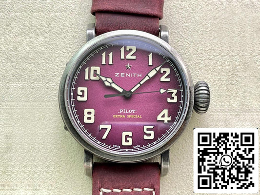 Zenith Pilot 11.2430.679.21.C801 XF Factory 1:1 Best Edition Suizo ETA9015 Esfera rosa