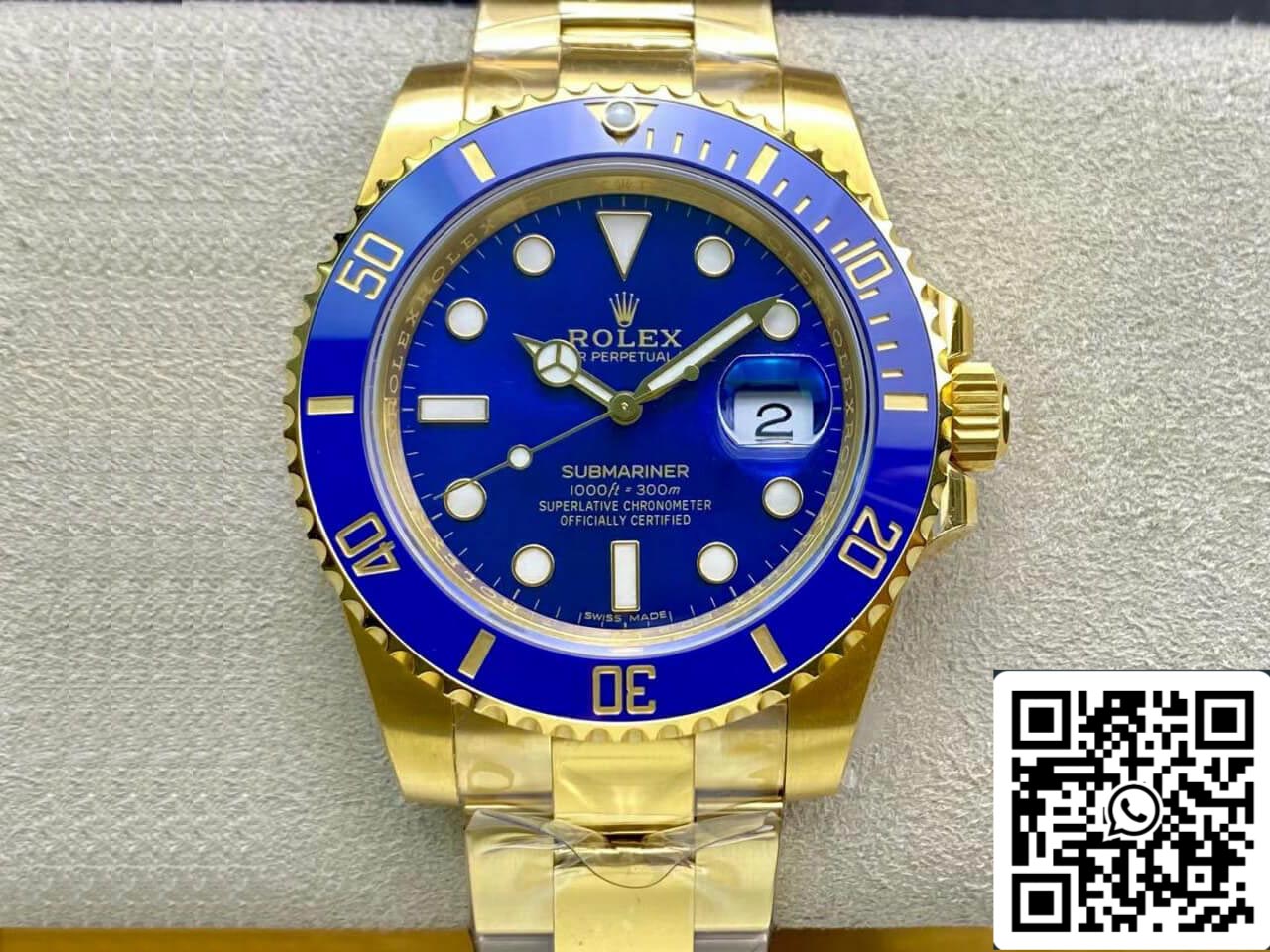 Rolex Submariner M116618LB-0003 3135 movimiento 40 mm VS esfera azul de fábrica