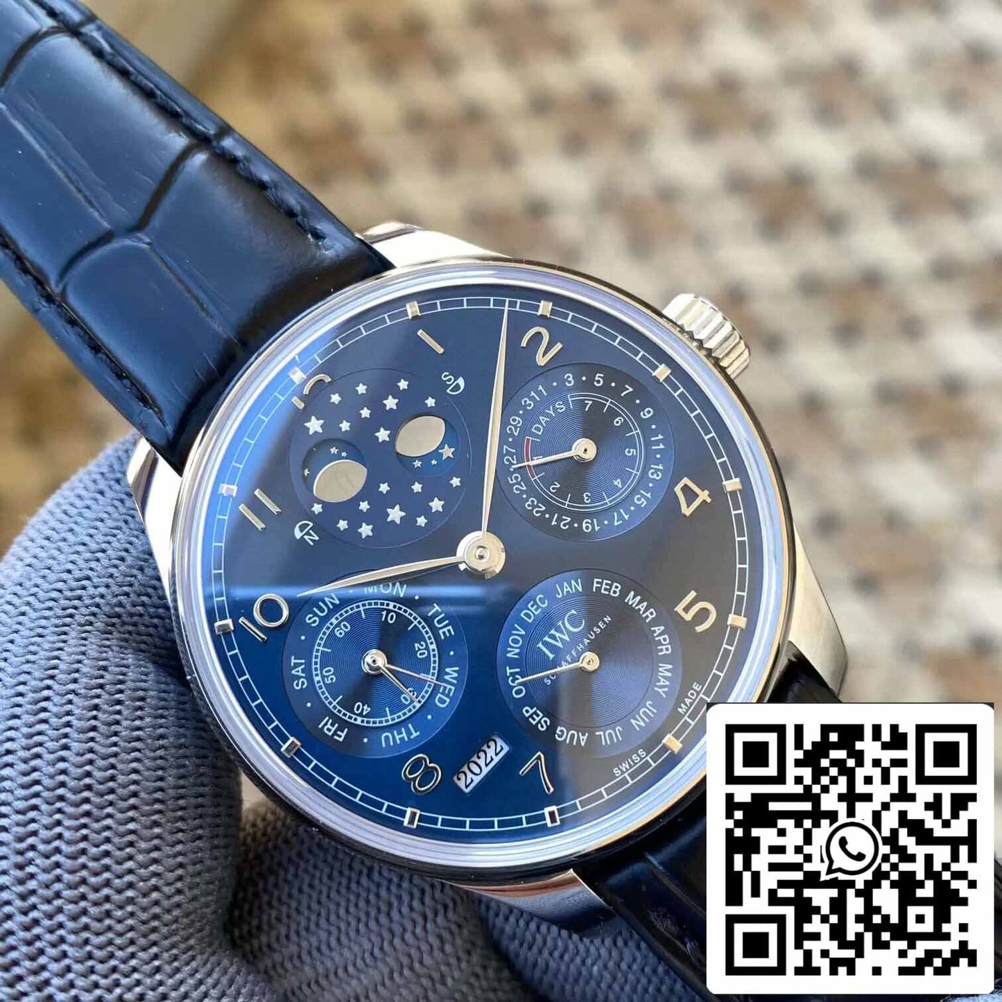 IWC Calendario Perpetuo Portugués IW503401 1:1 Mejor Edición APS Esfera Azul de Fábrica