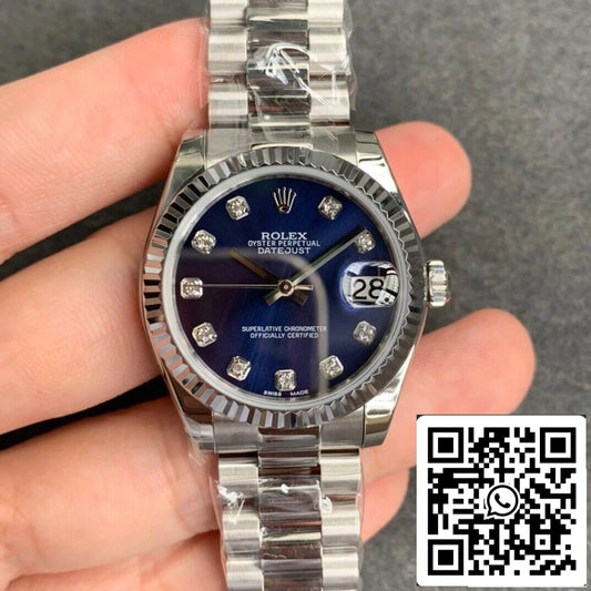 Rolex Datejust 31MM 1:1 Best Edition GS Factory quadrante blu