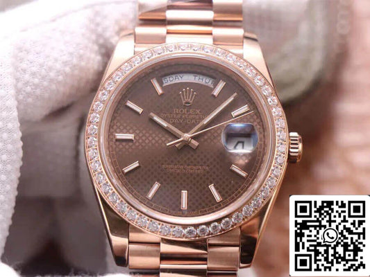 Rolex Day Date M228345RBR-0005 1:1 Mejor edición EW Factory Oro rosa de 18 quilates