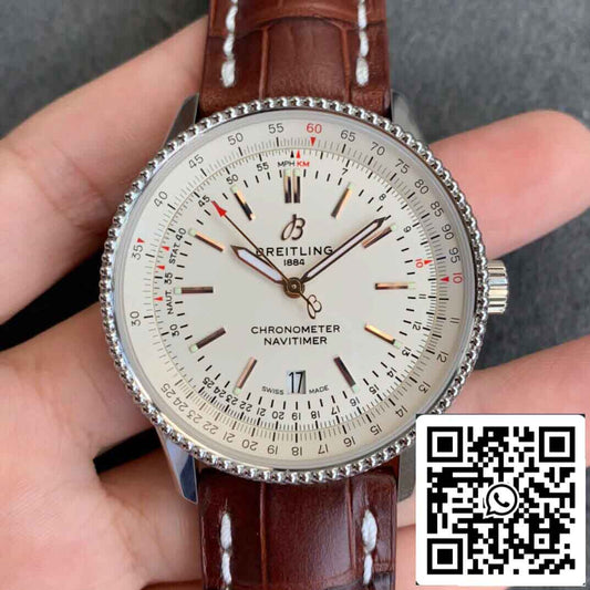 Breitling Navitimer 1 A17326211G1P2 1:1 Mejor edición V7 Esfera plateada de fábrica