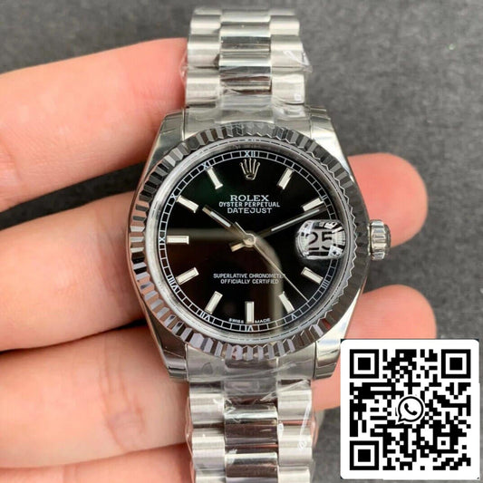 Rolex Datejust M178274-0034 1:1 Best Edition GS Factory quadrante nero