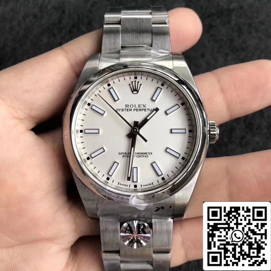 Rolex Oyster Perpetual 114300 39MM AR Factory 1:1 Mejor edición esfera blanca