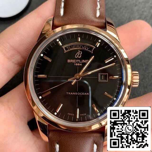 Réplica Breitling Transocean R45310121B1P1 V7 esfera negra de fábrica