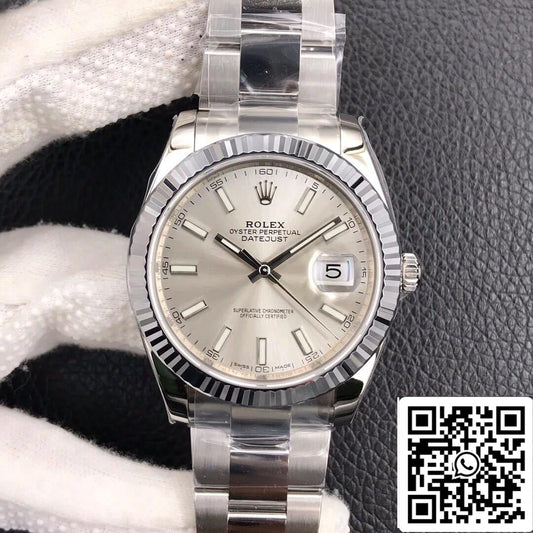 Rolex Datejust M126334-0003 1:1 Best Edition VS quadrante argento di fabbrica