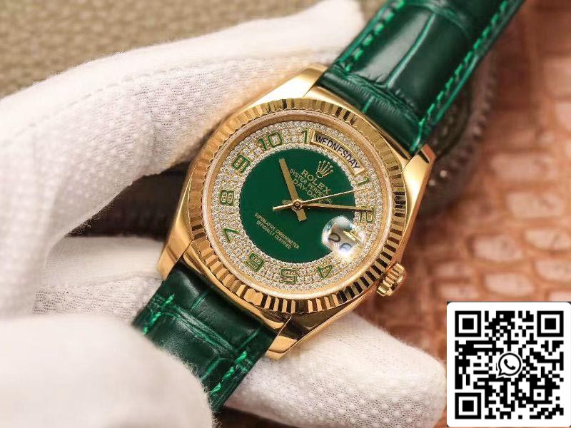 Rolex Day-Date 118138 1:1 Best Edition esfera verde con diamantes suizo ETA2836