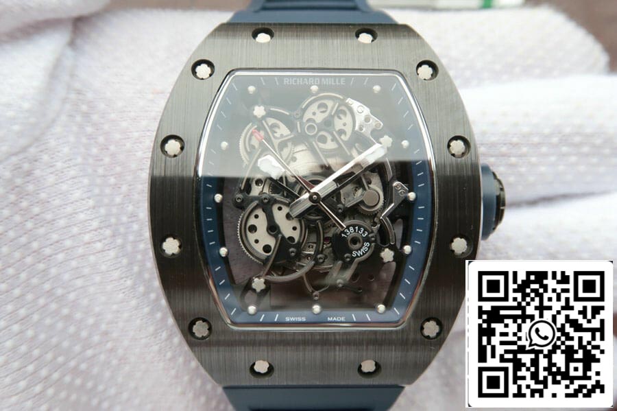 Richard Mille RM055 1:1 Mejor Edición KV Factory Correa Azul Oscuro