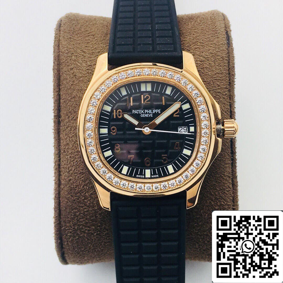 Patek Philippe Aquanaut 5067A Movimiento de cuarzo 1:1 Mejor edición PPF Factory Esfera negra en oro rosa