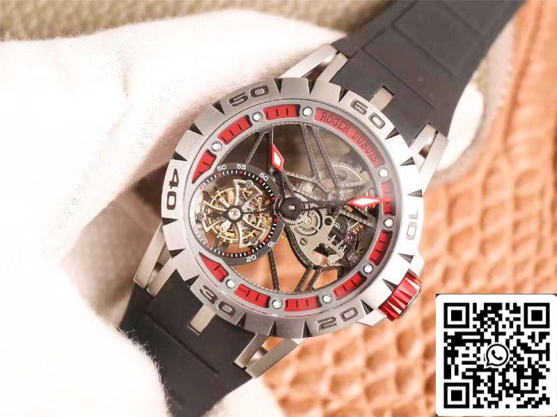 Roger Dubuis Excalibur Spidr (king series) RDDBEX0622 Tourbillon JB Factory 1:1 Best Edition red skeleton dial Swiss RD505SQ