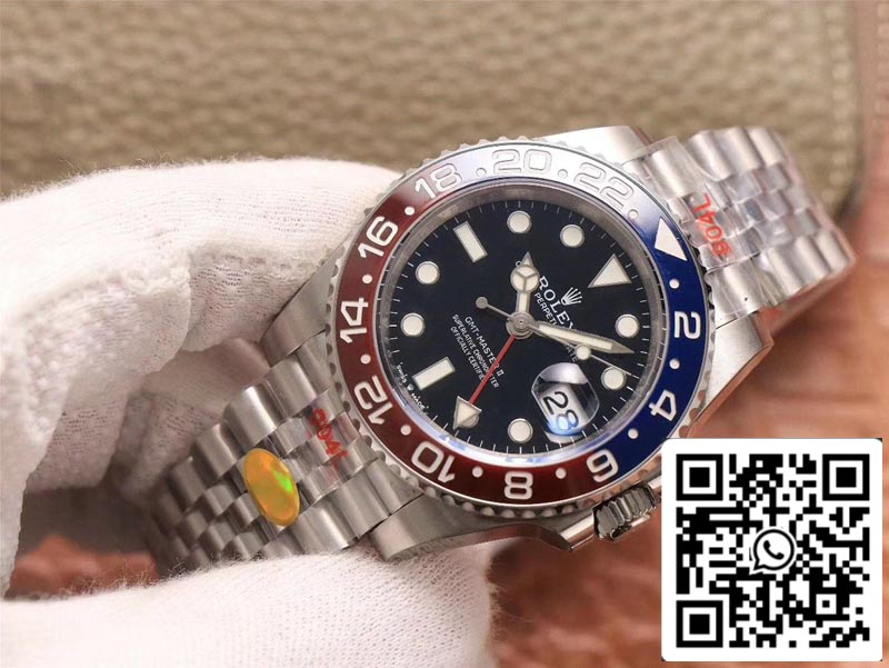 Rolex GMT Master II 126710BLRO-0001 1:1 Best Edition Noob Factory quadrante nero svizzero ETA3285