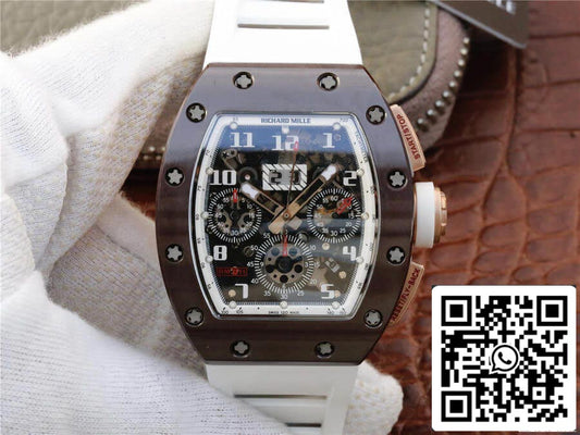 Richard Mille RM011 1:1 Mejor Edición KV Factory Cerámica Correa Blanca