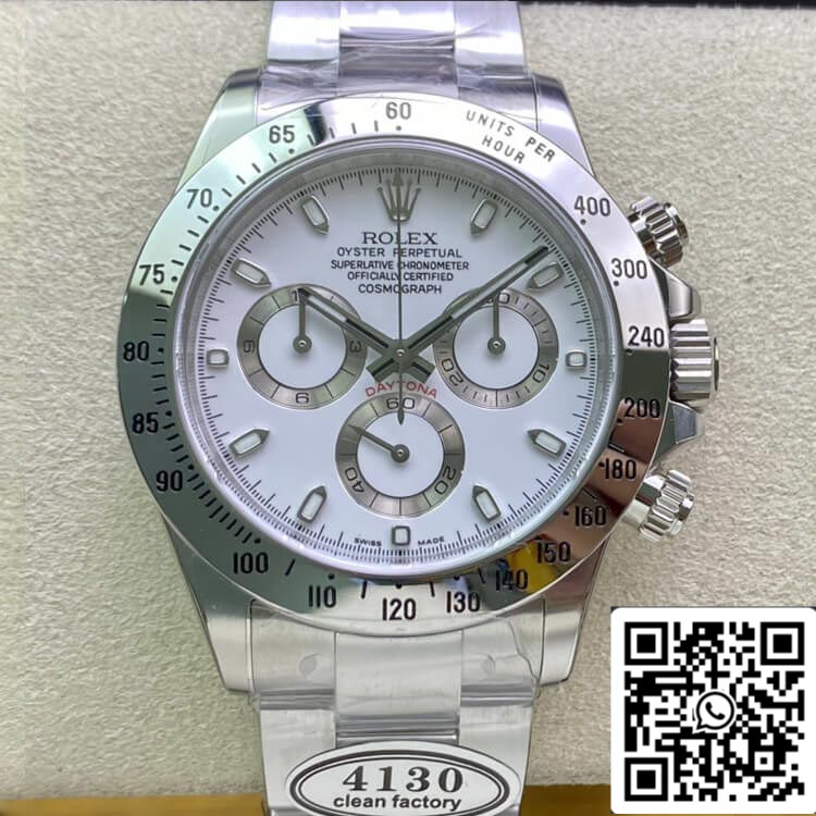 Rolex Cosmograph Daytona 116520LN 1:1 Best Edition Clean Factory quadrante bianco