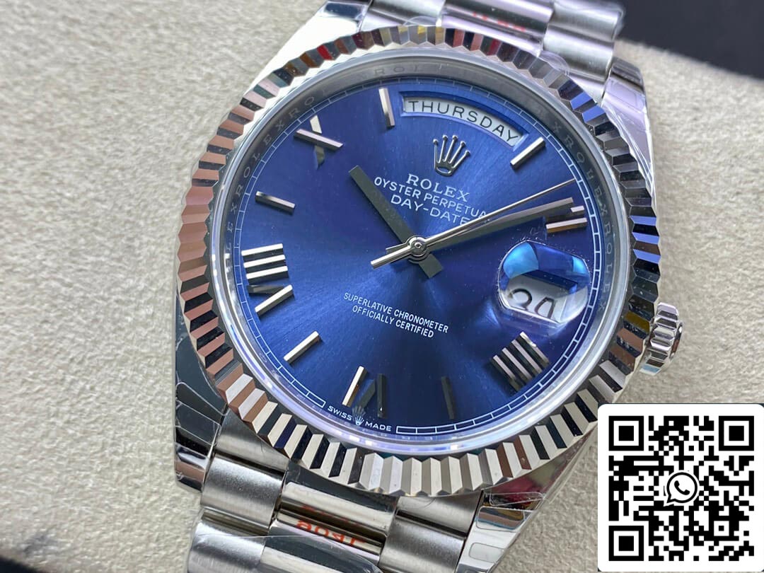 Rolex Day Date M228236-0007 1:1 Mejor edición EW Factory esfera azul