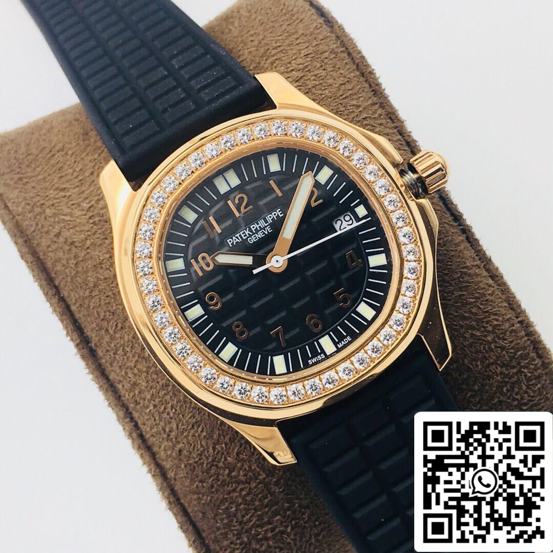 Patek Philippe Aquanaut 5067A Movimiento de cuarzo 1:1 Mejor edición PPF Factory Esfera negra en oro rosa