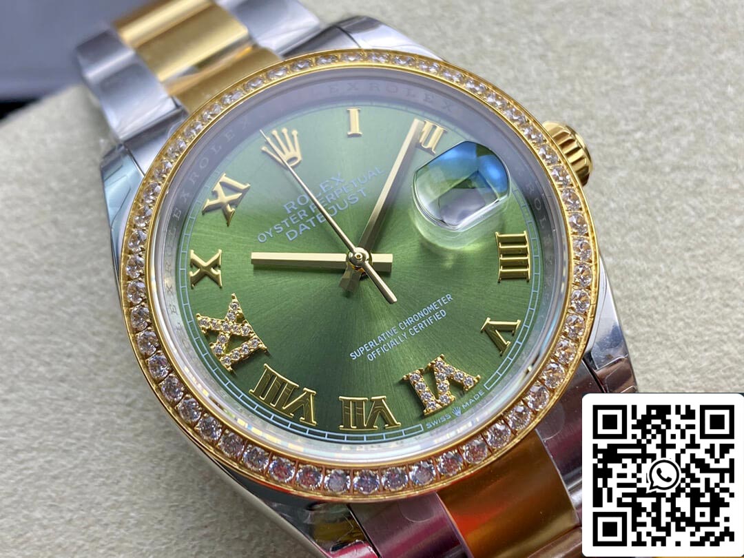 Rolex Datejust M126283RBR-0012 1:1 Best Edition EW Factory Green Dial