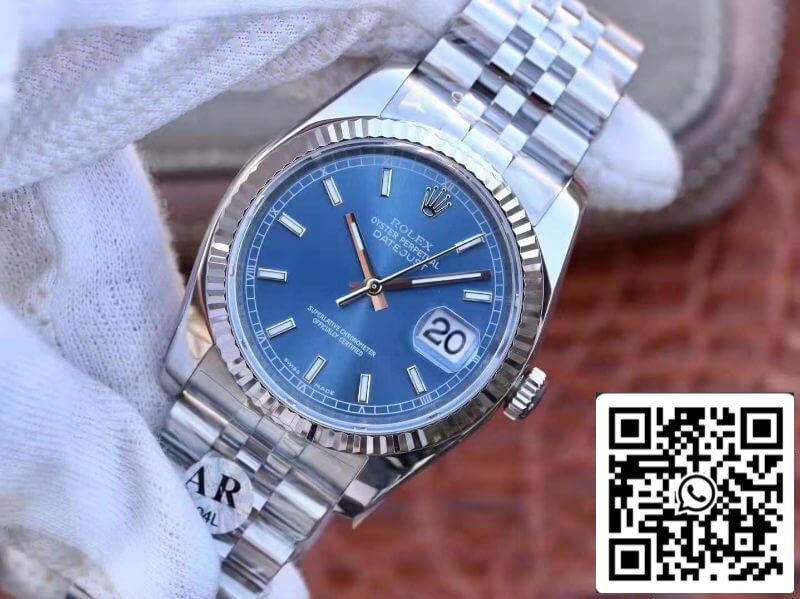 Rolex Datejust 36mm M126334-0002 AR Factory 1:1 Mejor Edición Suizo ETA3135 Esfera Azul