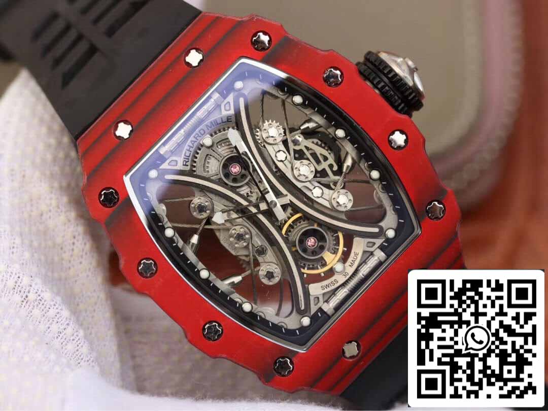 Richard Mille RM53-01 1:1 Mejor Edición KV Factory TPT Correa Negra de Fibra de Carbono