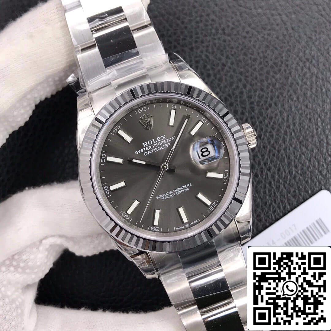 Rolex Datejust M126334-0013 41 mm Correa Oyster VS Esfera gris de fábrica