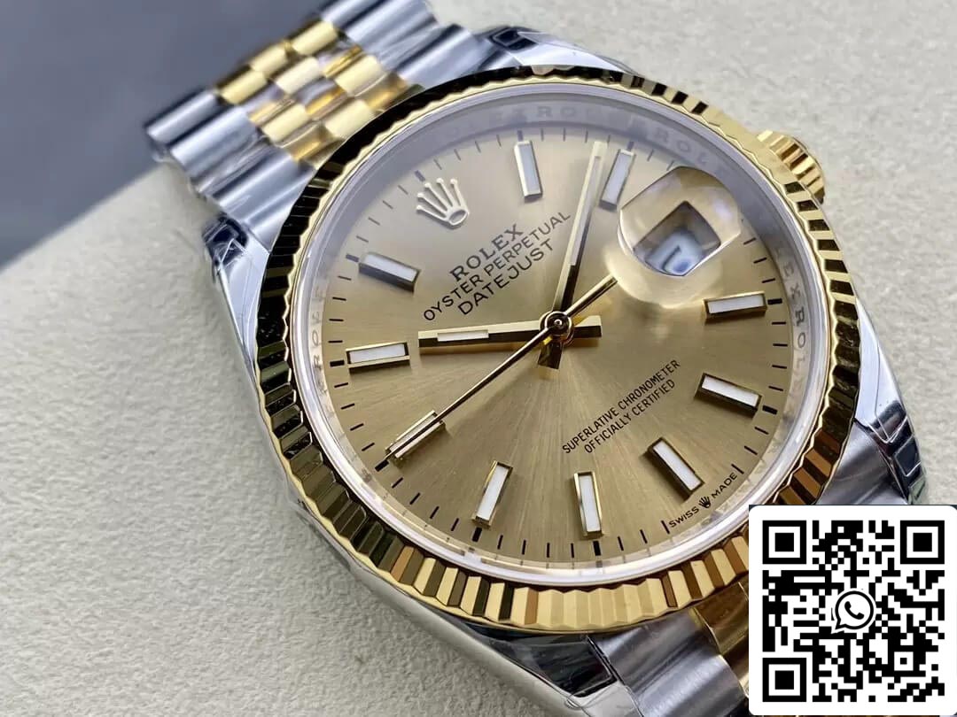 Rolex Datejust M126233-0015 1:1 Mejor Edición VS Esfera Champán de Fábrica