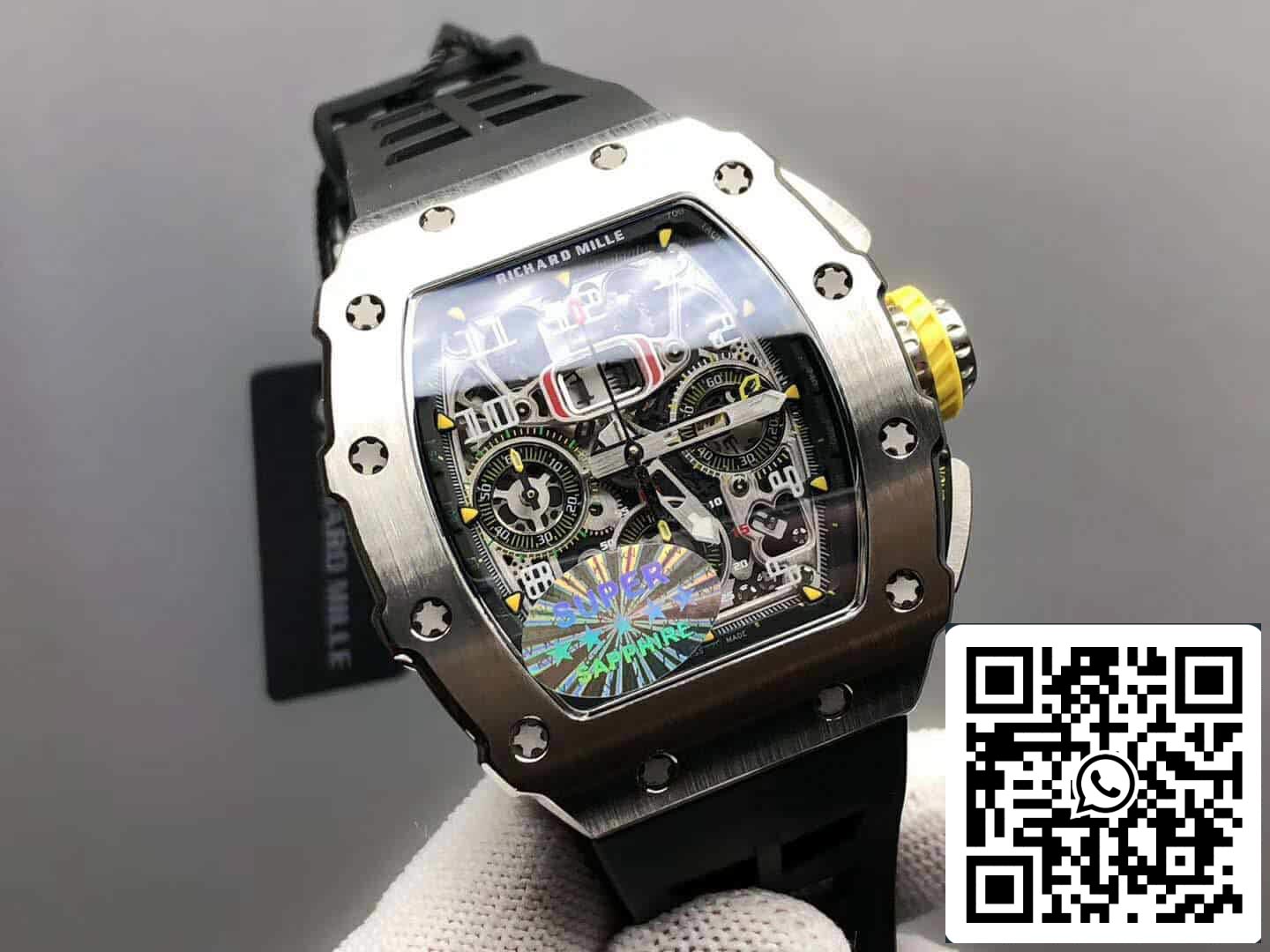 Richard Mille RM11-03 1: 1 Best Edition KV Factory cinturino in caucciù con cassa in titanio