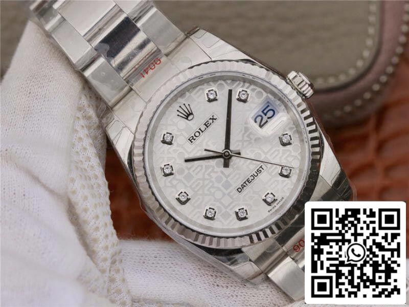 Rolex Datejust 36 116234 AR Factory 1:1 Best Edition Swiss ETA2836-2 Quadrante computer argento