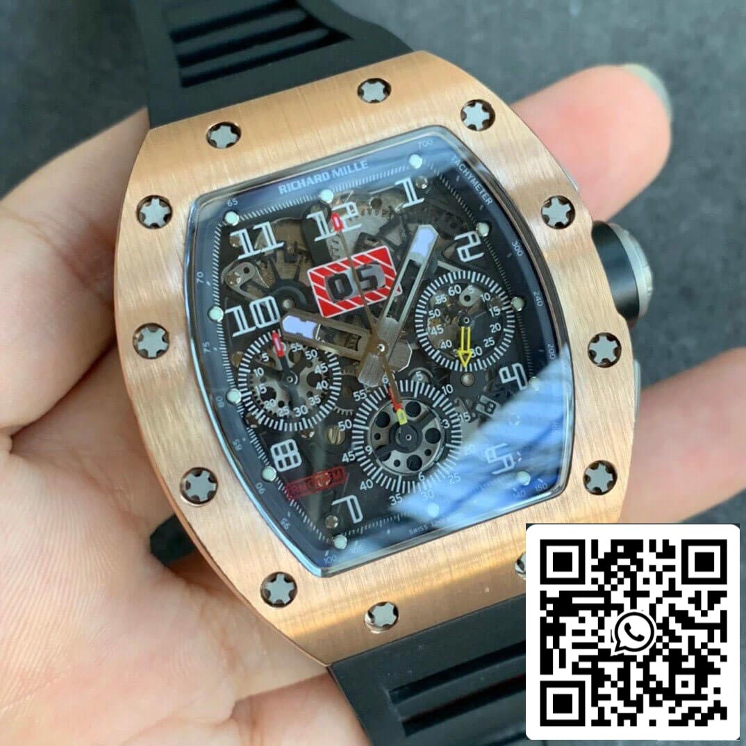 Richard Mille RM11 1:1 Mejor edición KV Factory Correa negra en oro rosa