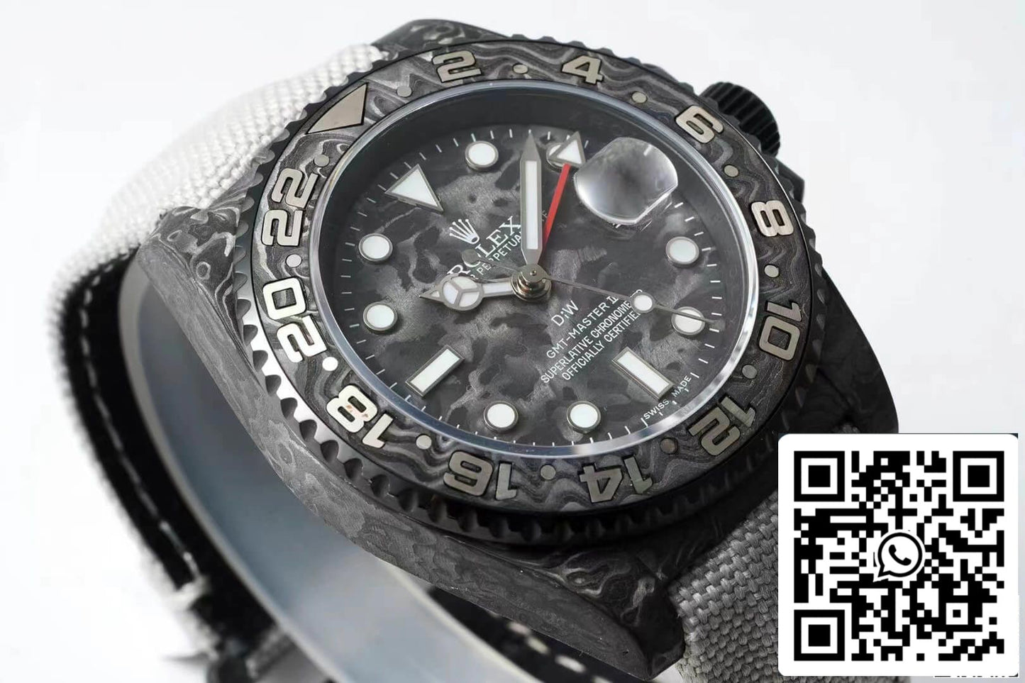 Rolex GMT-MASTER II Diw 1:1 Mejor edición Correa de tela de fibra de carbono