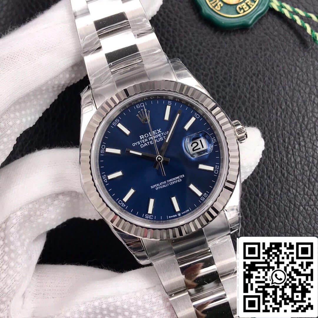 Rolex Datejust M126334-0001 41 mm Correa Oyster VS Esfera azul de fábrica