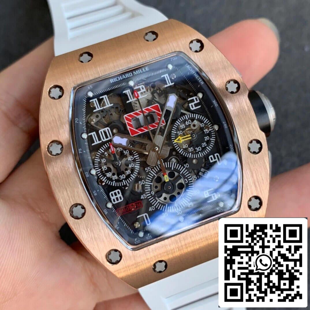 Richard Mille RM11 1:1 Mejor edición KV Factory Correa blanca en oro rosa