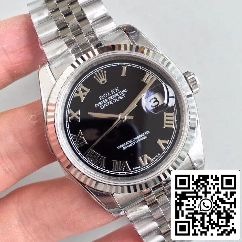 Rolex Datejust 116334 EW Factory 1:1 Best Edition Swiss ETA2836 Black Dial Roman Marker