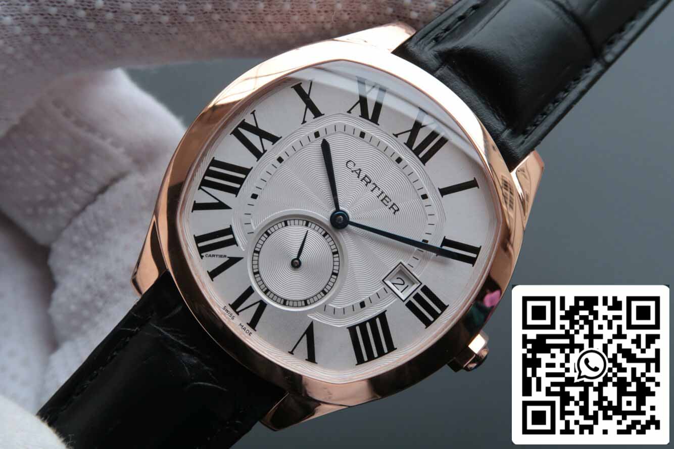 Drive De Cartier WGNM0003 1:1 Best Edition V6 Factory Esfera plateada en oro rosa