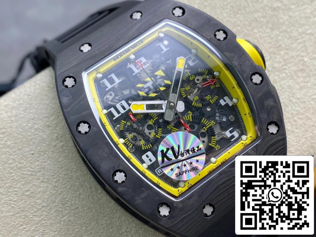 Richard Mille RM-011 Cinturino giallo KV Factory 1: 1 della migliore edizione