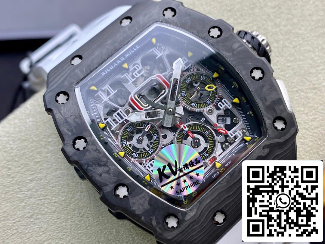 Richard Mille RM011-03 Cinturino bianco in fibra di carbonio KV Factory 1: 1 della migliore edizione