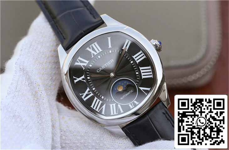 Drive De Cartier Moonphase WGNM0009 1:1 Best Edition Stainless Steel Black Dial