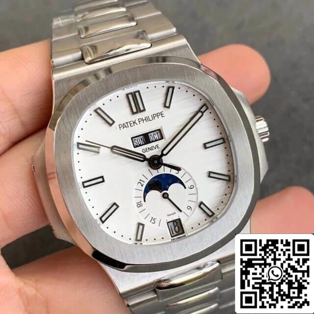 Patek Philippe Nautilus 5726/1A-010 1:1 Best Edition GR quadrante bianco di fabbrica