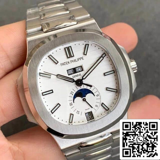 Patek Philippe Nautilus 5726/1A-010 1:1 Best Edition GR quadrante bianco di fabbrica