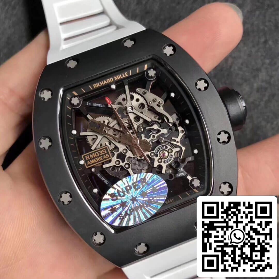 Richard Mille RM035 Americas KV Factory 1:1 Mejor Edición Correa Blanca