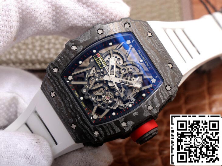 Richard Mille RM35-02 1:1 Mejor Edición ZF Factory Correa de Caucho Blanca