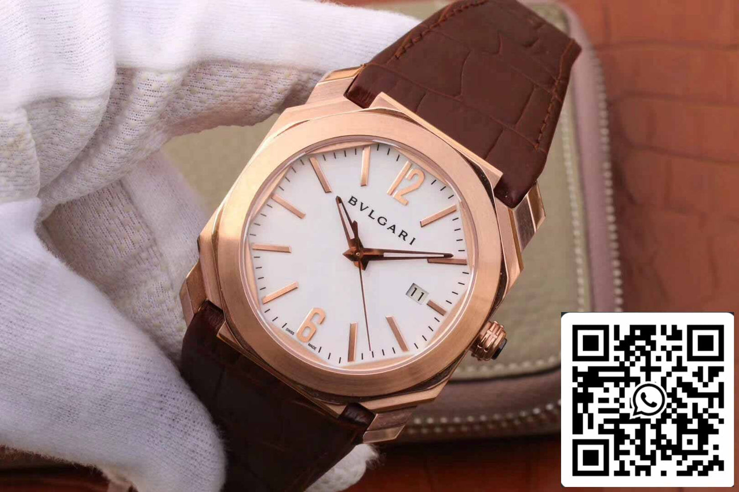 Bvlgari Octo 102119 BGOP38WGLD 1:1 Mejor edición esfera blanca