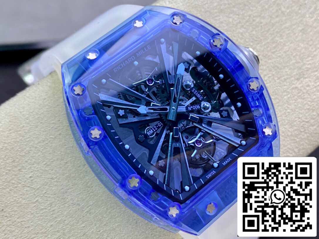 Richard Mille RM12-01 1:1 Best Edition RM Factory Tourbillon Sapphire Clear Version