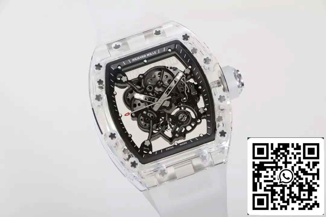 Replica Richard Mille RM055 Best Edition RM Factory Quadrante scheletrato trasparente